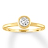 Thumbnail Image 1 of Diamond Solitaire Ring 3/8 ct Bezel-set Round 14K Yellow Gold