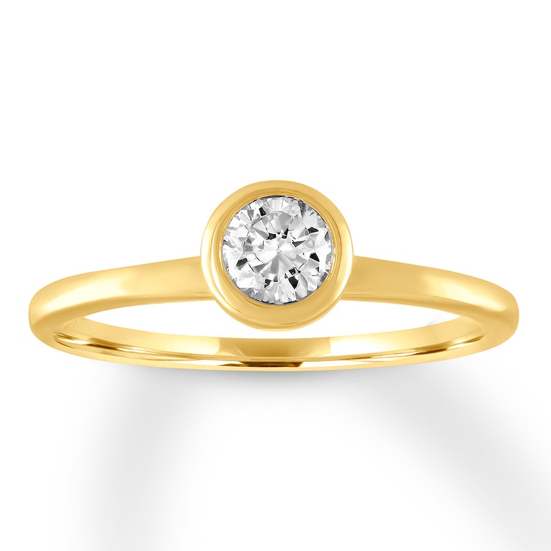 Main Image 1 of Diamond Solitaire Ring 3/8 ct Bezel-set Round 14K Yellow Gold
