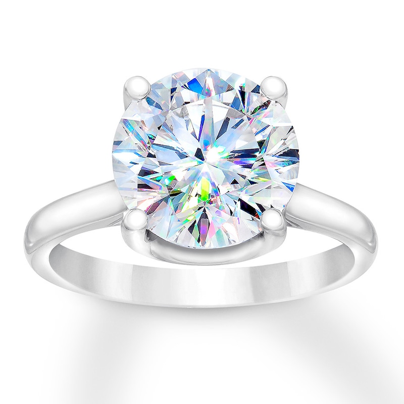 The Leo First Light Diamond Solitaire Ring 4-1/3 carats 14K White Gold