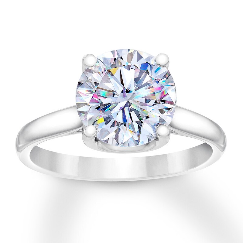 Main Image 1 of The Leo First Light Diamond Solitaire Ring 3 carats 14K White Gold