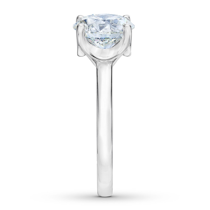 Main Image 3 of The Leo First Light Diamond Solitaire Ring 3 carats 14K White Gold