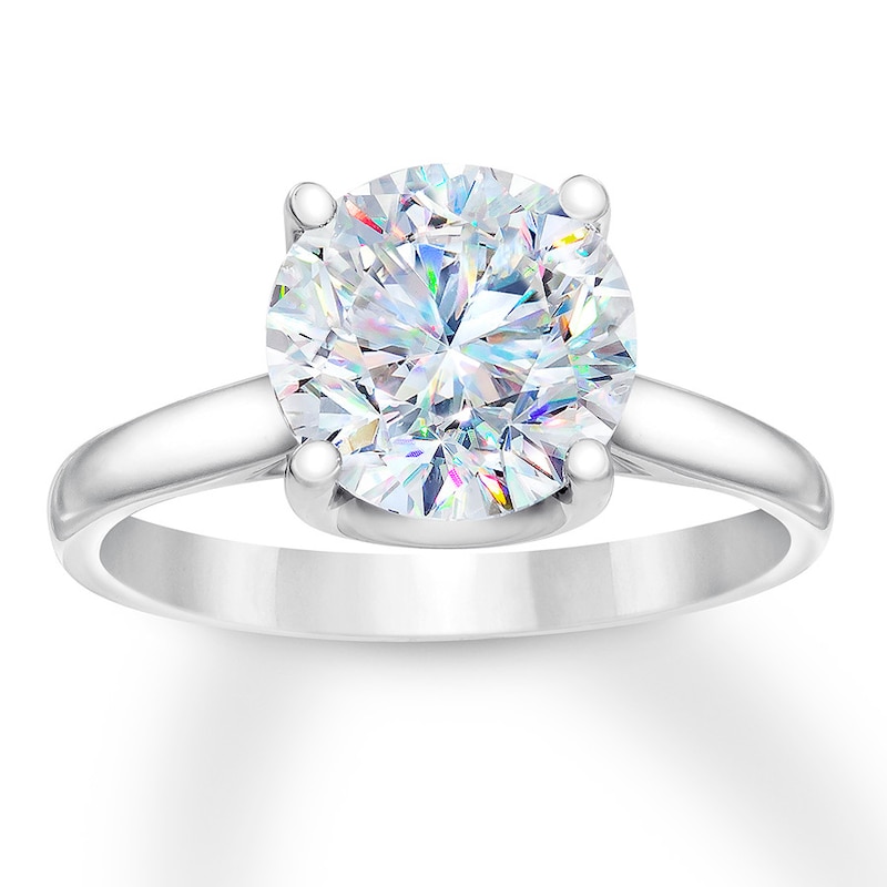 The Leo First Light Diamond Solitaire Ring 3 carats 14K White Gold