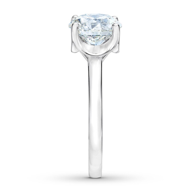 The Leo First Light Diamond Solitaire Ring 3 carats 14K White Gold