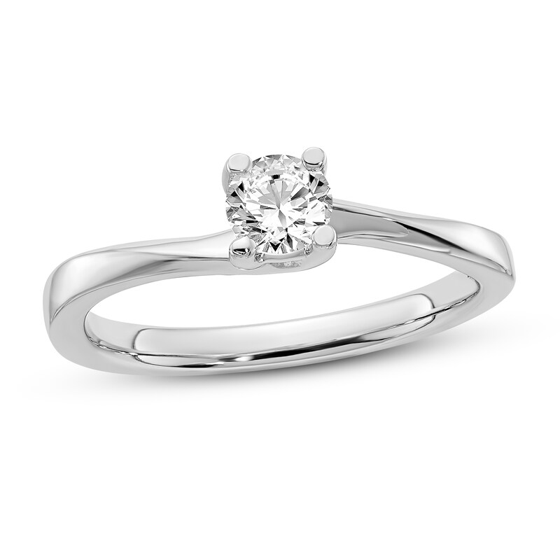 Diamond Solitaire Engagement Ring 1/3 ct tw Round 14K White Gold (I1/I)
