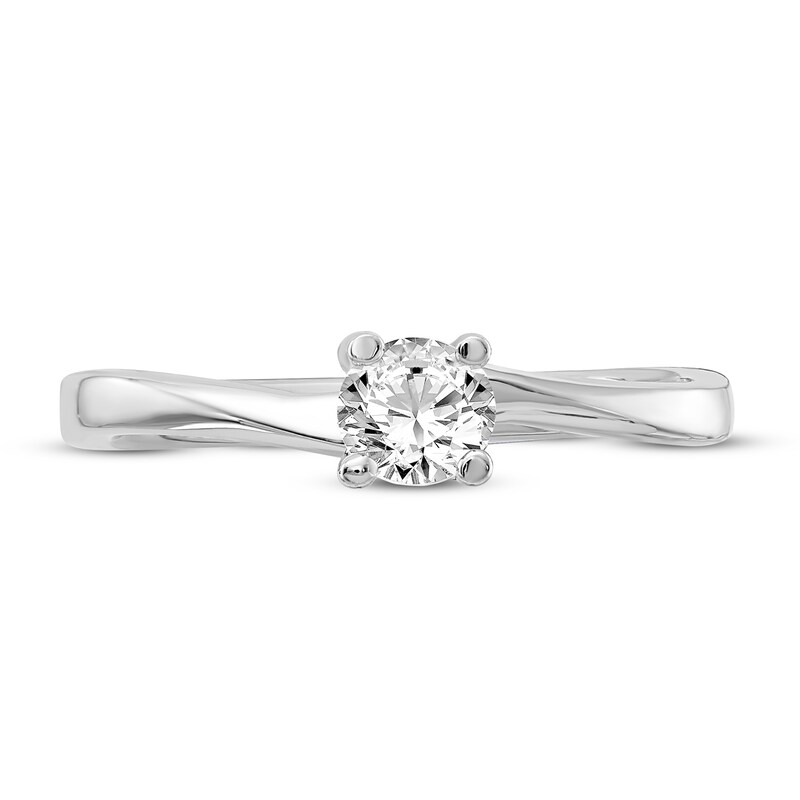 Diamond Solitaire Engagement Ring 1/3 ct tw Round 14K White Gold (I1/I)
