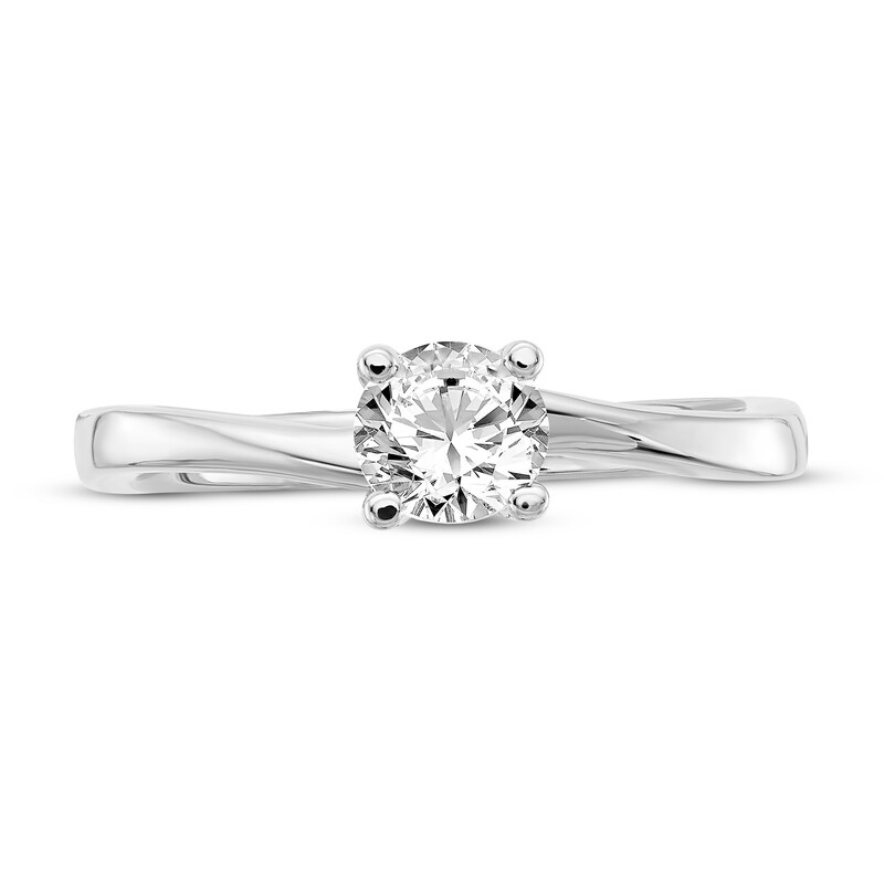 Diamond Solitaire Engagement Ring 1/2 ct tw Round 14K White Gold (I1/I)