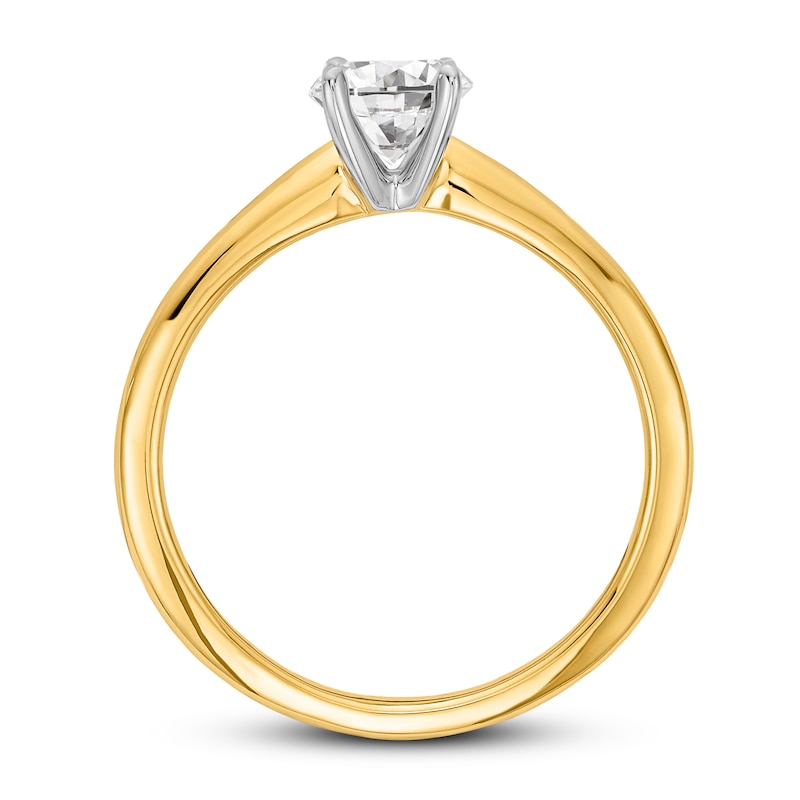Main Image 2 of Diamond Solitaire Engagement Ring 1/2 ct tw Round 14K Two-Tone Gold (I1/I)