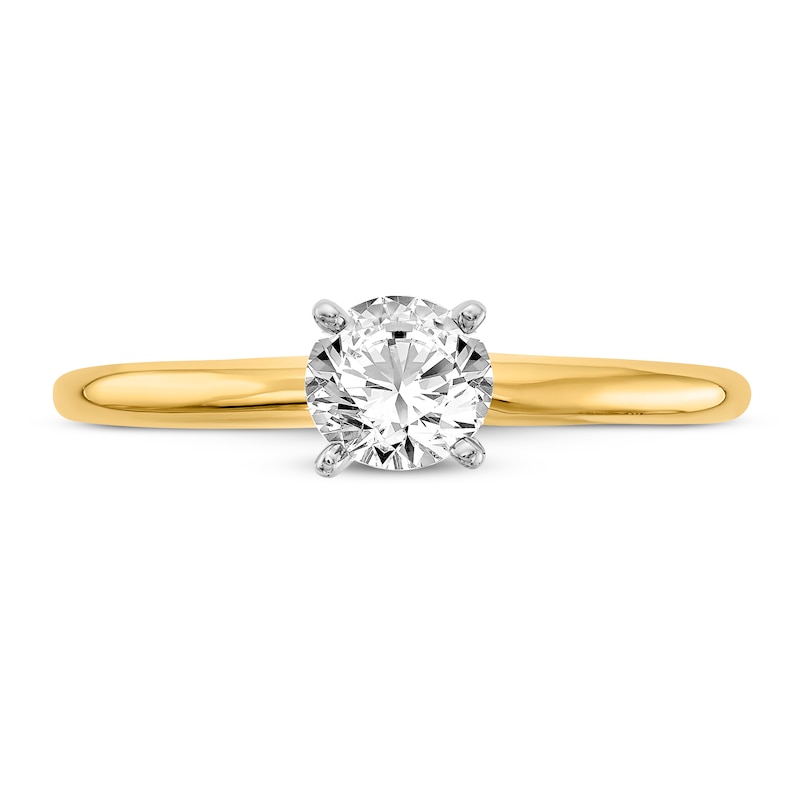Main Image 3 of Diamond Solitaire Engagement Ring 1/2 ct tw Round 14K Two-Tone Gold (I1/I)