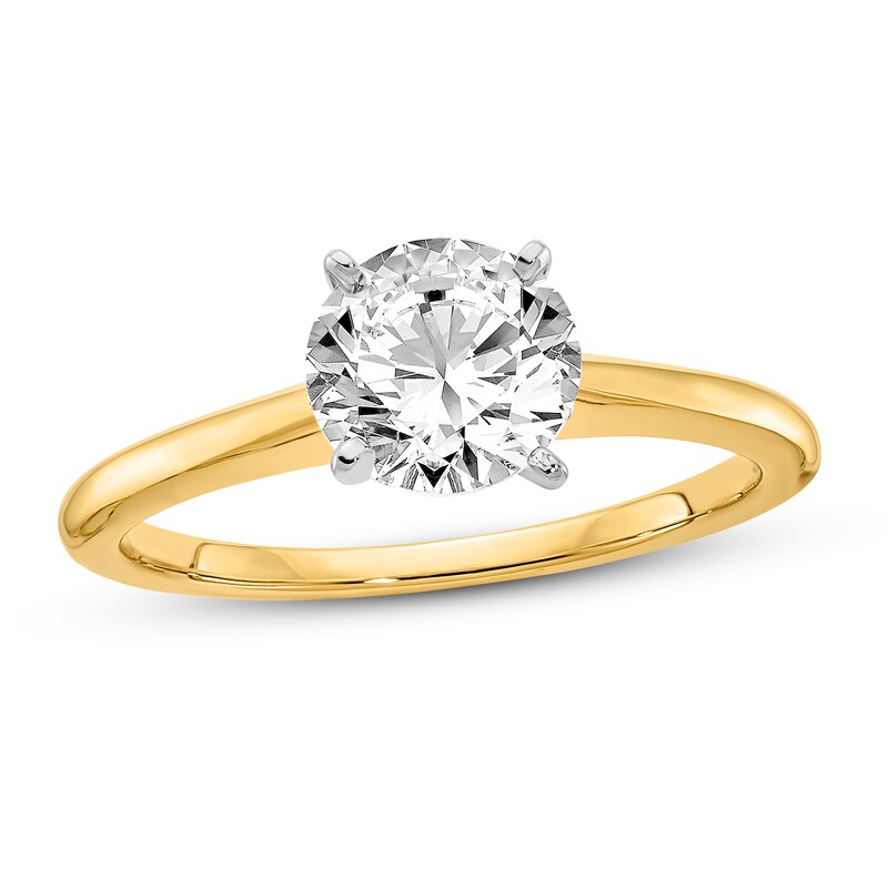 Diamond Solitaire Engagement Ring 3/4 ct tw Round 14K Two-Tone Gold (I1/I)