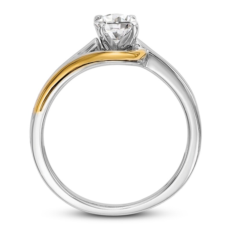 14k Yellow Gold And Platinum Two-tone Wrap Diamond Engagement Ring