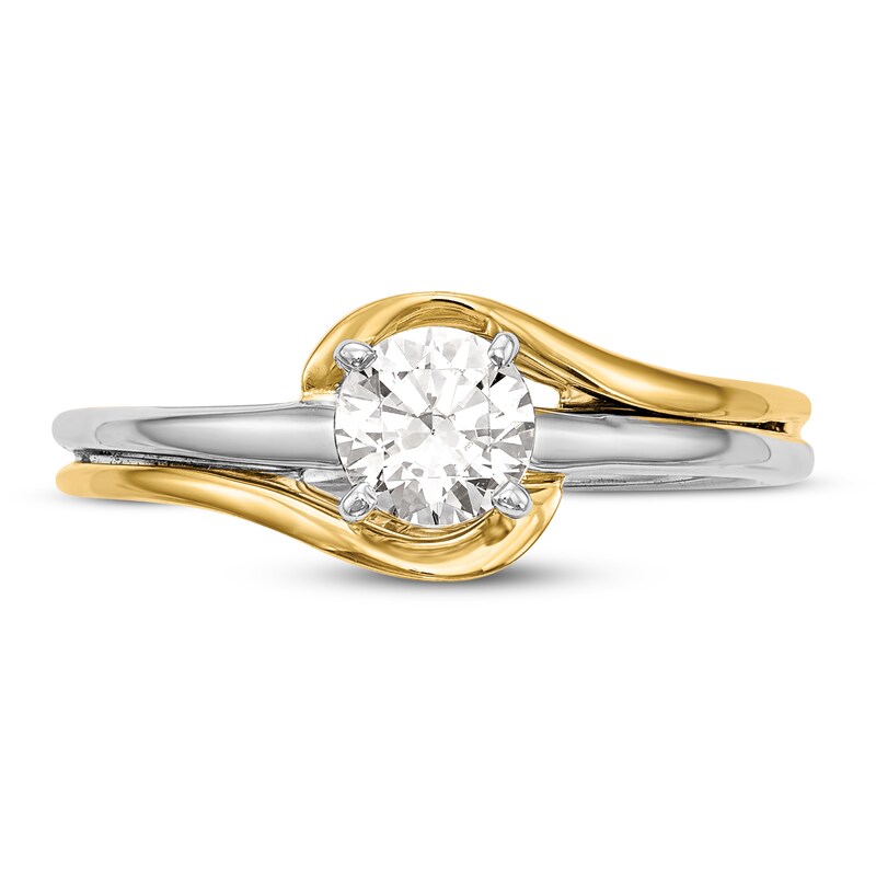 Diamond Solitaire Engagement Ring 1/2 ct tw Round 14K Two-Tone Gold (I1/I)