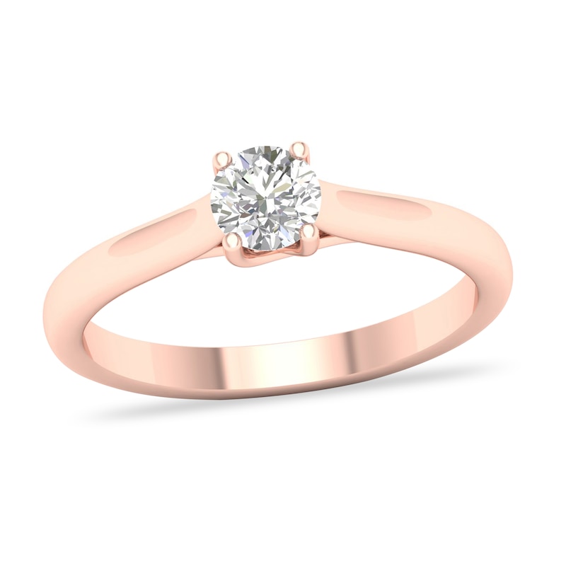 Diamond Solitaire Ring / ct tw Round-cut 14K Rose Gold (SI2/I