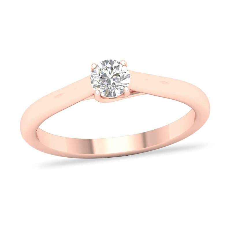 Main Image 1 of Diamond Solitaire Ring 1/3 ct tw Round-cut 14K Rose Gold (SI2/I)