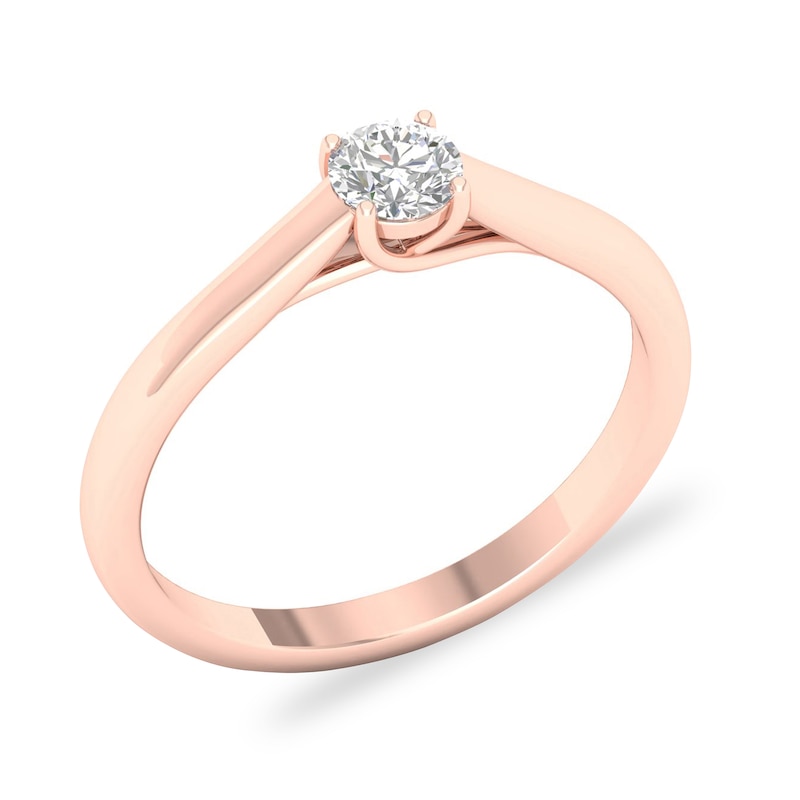 Main Image 3 of Diamond Solitaire Ring 1/3 ct tw Round-cut 14K Rose Gold (SI2/I)