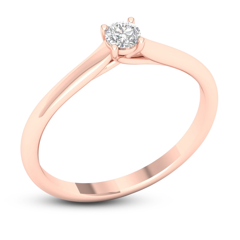 Main Image 2 of Diamond Solitaire Ring 1/6 ct tw Round-cut 14K Rose Gold (SI2/I)
