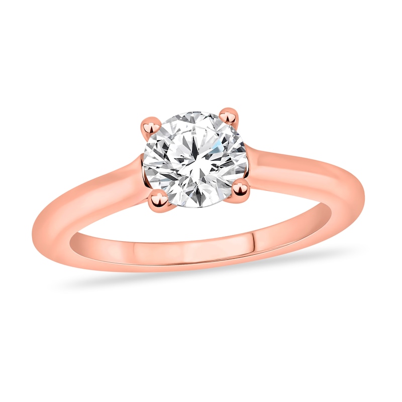 Main Image 1 of Diamond Solitaire Ring 1 ct tw Round-cut 14K Rose Gold (I2/I)