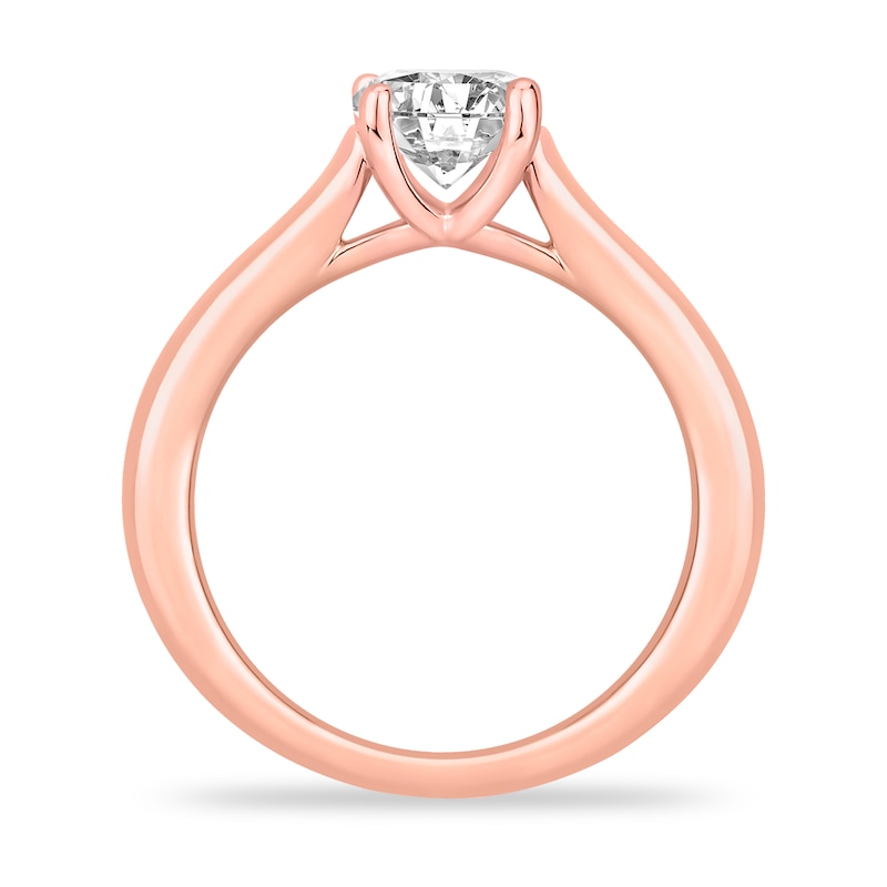 Main Image 2 of Diamond Solitaire Ring 1 ct tw Round-cut 14K Rose Gold (I2/I)