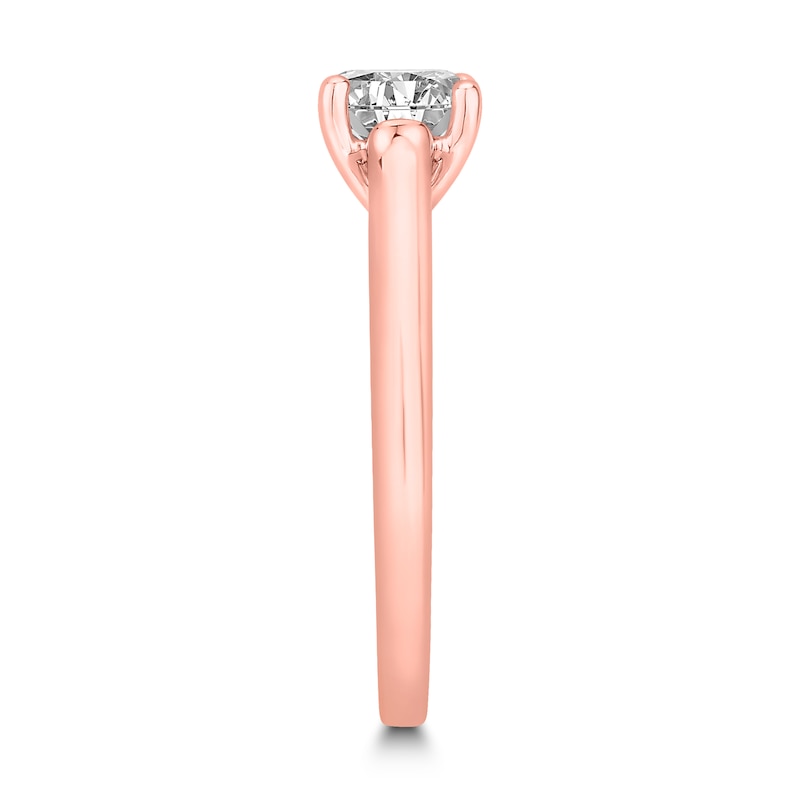 Main Image 3 of Diamond Solitaire Ring 1 ct tw Round-cut 14K Rose Gold (I2/I)
