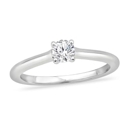 Diamond Solitaire Engagement Ring 1/3 ct tw Round-cut 14K White Gold (I2/I)