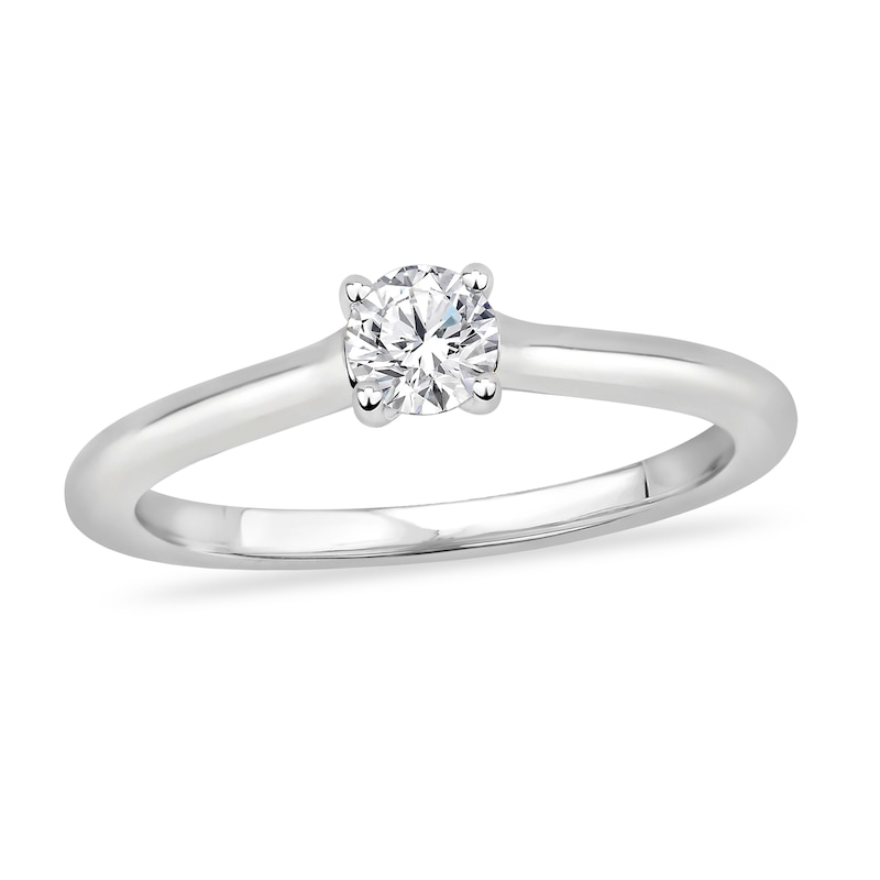 Diamond Solitaire Engagement Ring 1/3 ct tw Round-cut 14K White Gold (I2/I)
