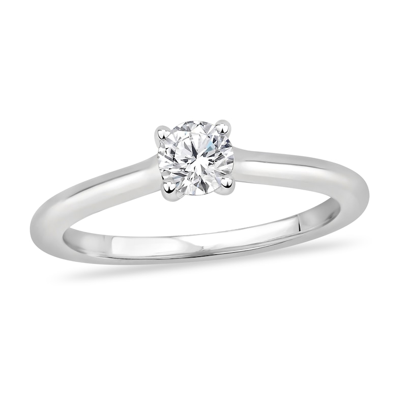 Diamond Solitaire Engagement Ring 3/8 ct tw Round-cut 14K White Gold (I2/I)