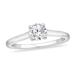 Diamond Solitaire Engagement Ring 7/8 ct tw Round-cut 14K White Gold (I2/I)