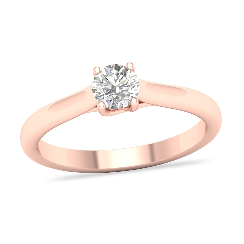 Main Image 1 of Diamond Solitaire Ring 1/4 ct tw Round-cut 14K Rose Gold (SI2/I)