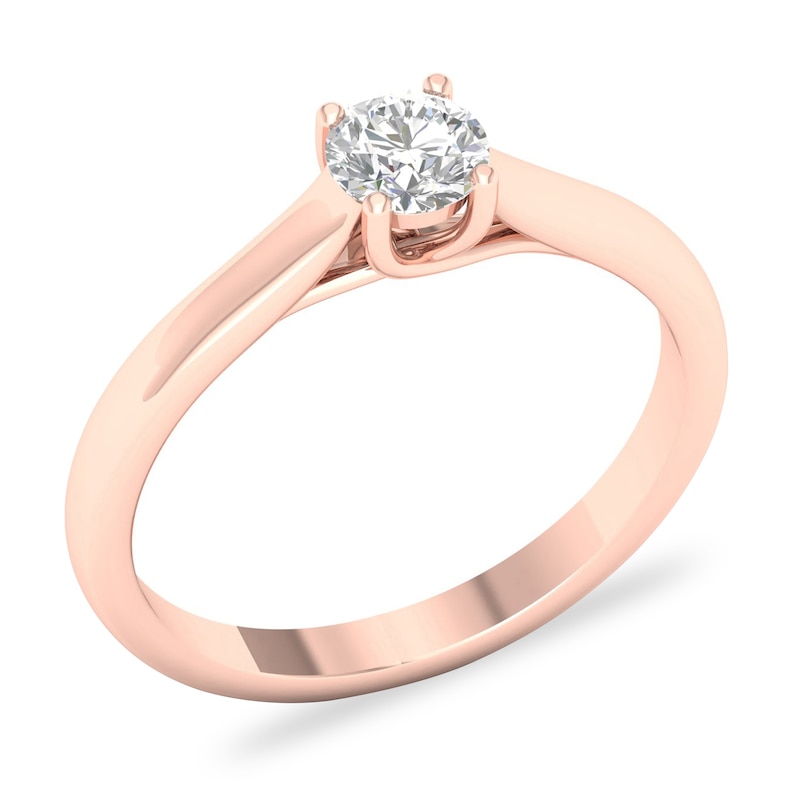 Main Image 4 of Diamond Solitaire Ring 1/4 ct tw Round-cut 14K Rose Gold (SI2/I)