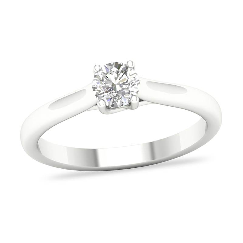 Diamond Solitaire Ring 1/2 ct tw Round-cut 14K White Gold (SI2/I) with 360