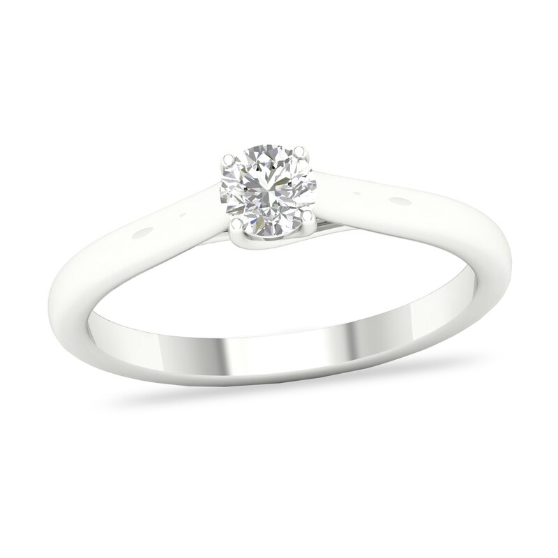 Main Image 1 of Diamond Solitaire Ring 1/3 ct tw Round-cut 14K White Gold (SI2/I)