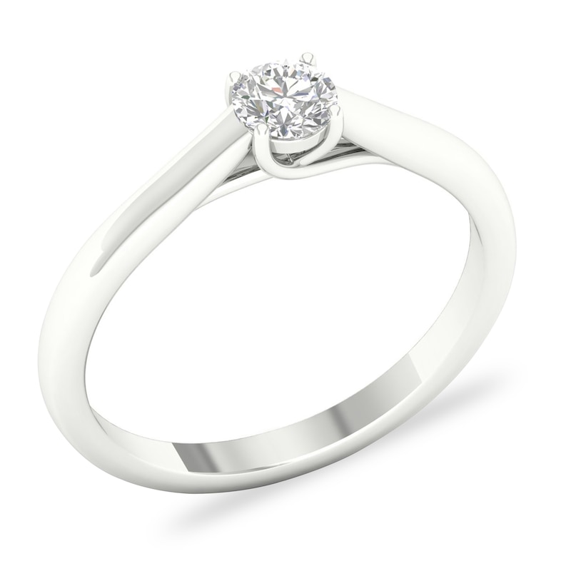 Main Image 3 of Diamond Solitaire Ring 1/3 ct tw Round-cut 14K White Gold (SI2/I)