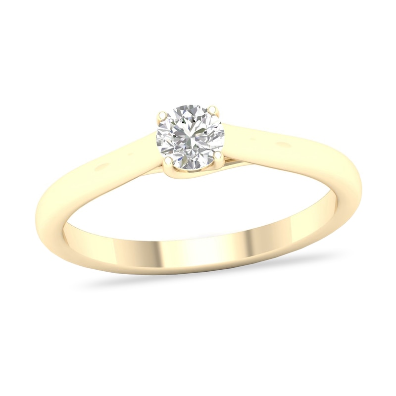 Main Image 1 of Diamond Solitaire Ring 1/3 ct tw Round-cut 14K Yellow Gold (SI2/I)