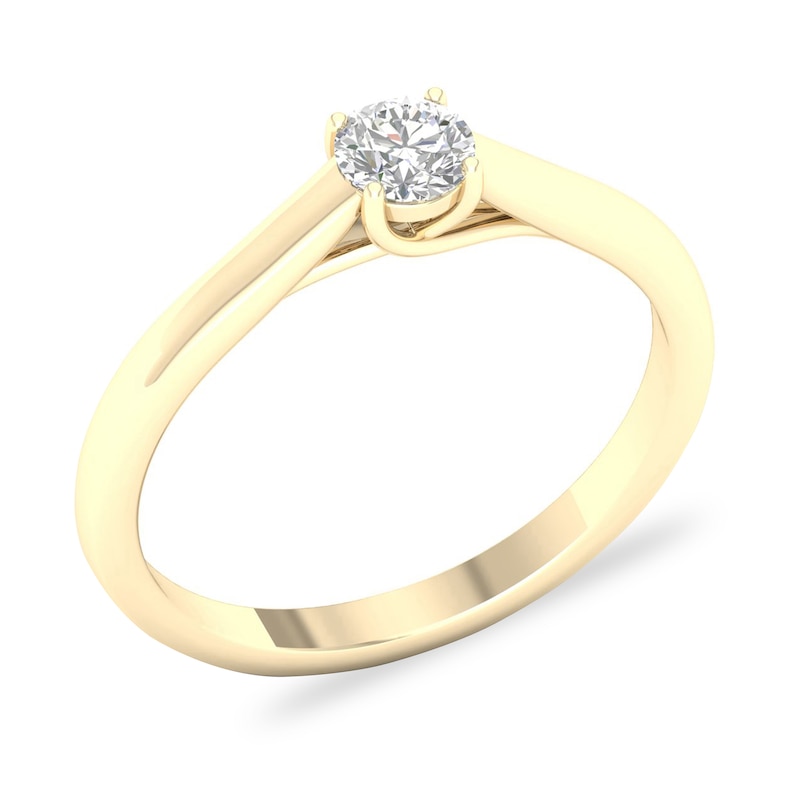 Main Image 3 of Diamond Solitaire Ring 1/3 ct tw Round-cut 14K Yellow Gold (SI2/I)