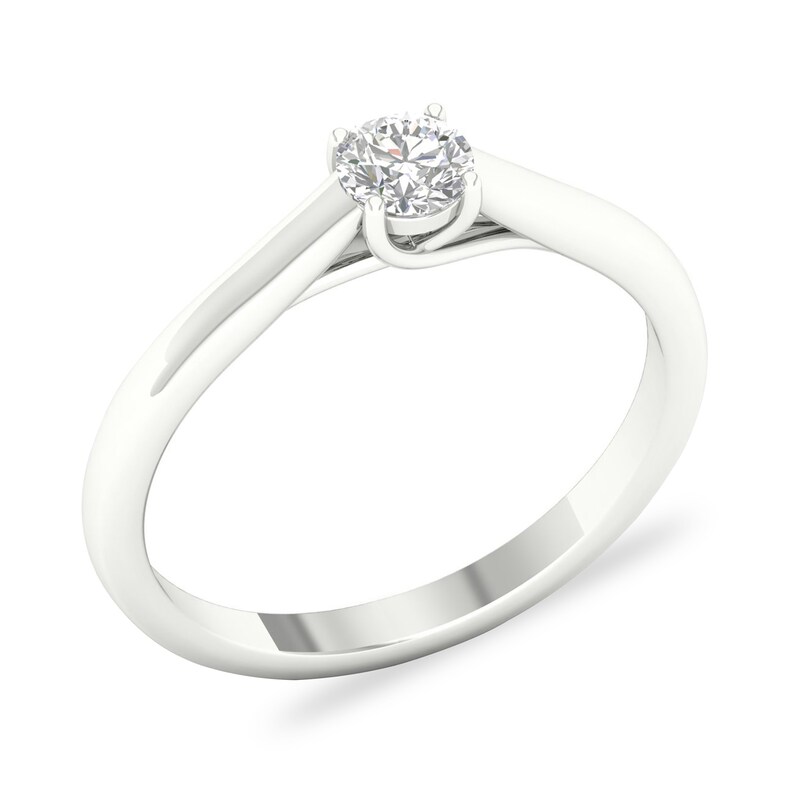 Main Image 3 of Diamond Solitaire Ring 1/3 ct tw Round-cut Platinum (SI2/I)