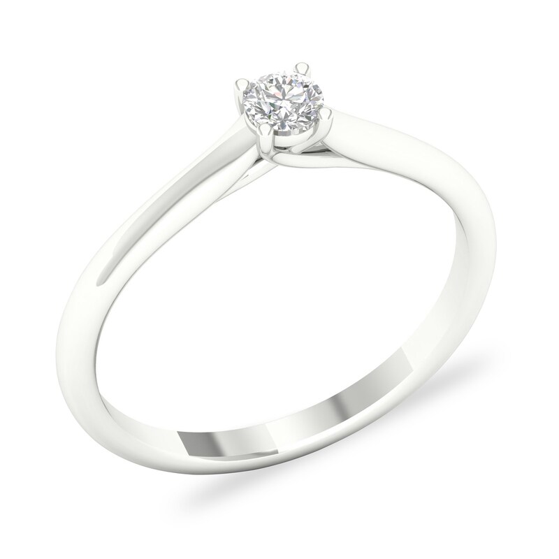 Main Image 4 of Diamond Solitaire Ring 1/6 ct tw Round-cut 14K White Gold (SI2/I)