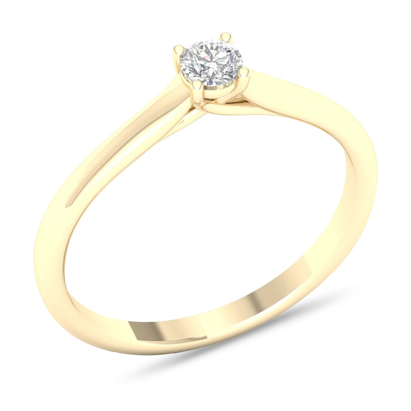 Main Image 3 of Diamond Solitaire Ring 1/6 ct tw Round-cut 14K Yellow Gold (SI2/I)