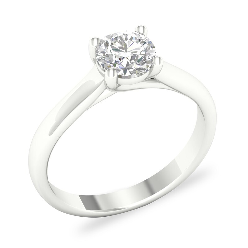 Main Image 3 of Diamond Solitaire Ring 1 ct tw Round-cut 14K White Gold (SI2/I)