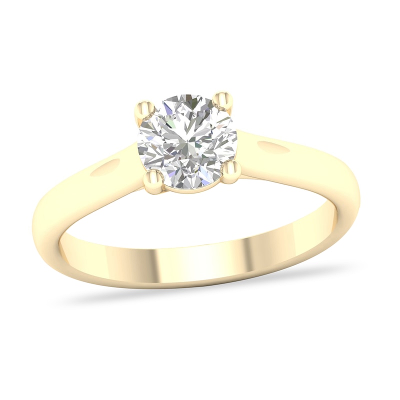 Diamond Solitaire Ring 1 ct tw Round-cut 14K Yellow Gold (SI2/I) with 360
