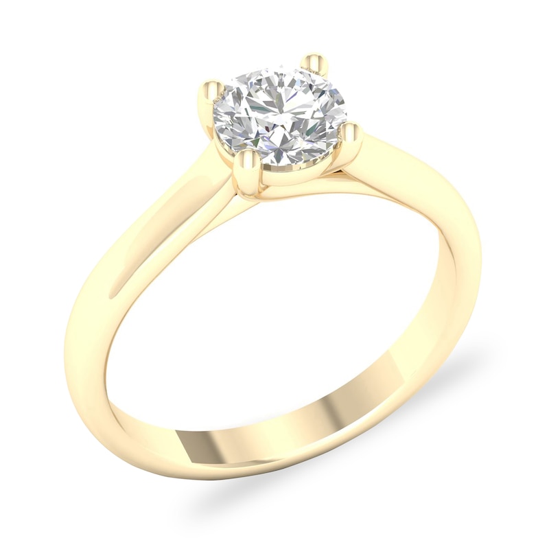 Main Image 3 of Diamond Solitaire Ring 1 ct tw Round-cut 14K Yellow Gold (SI2/I)