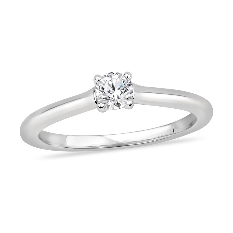 Diamond Solitaire Engagement Ring 1/4 ct tw Round-cut 14K White Gold (I2/I)