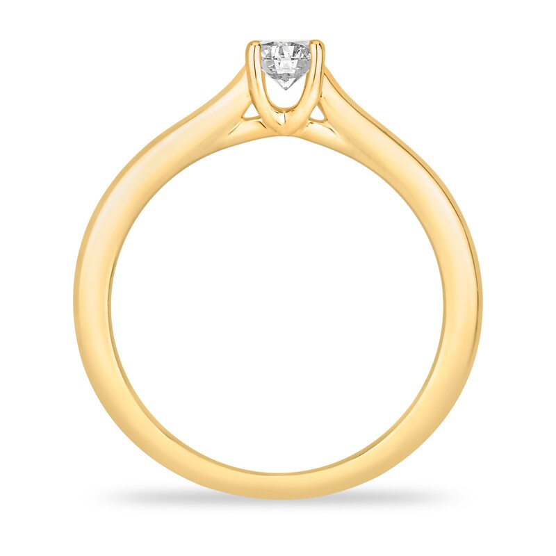 Diamond Solitaire Engagement Ring 1/4 ct tw Round-cut 14K Yellow Gold (I2/I)