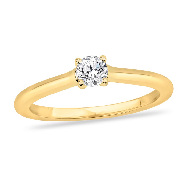 Diamond Solitaire Engagement Ring 1/5 ct tw Round-cut 14K Yellow Gold (I2/I)
