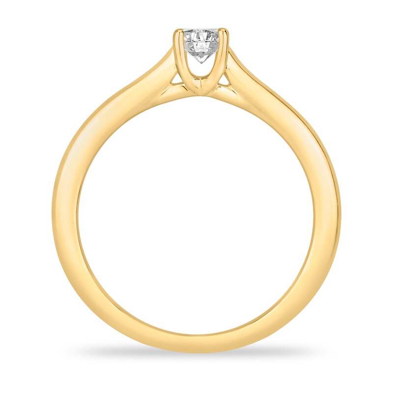 Diamond Solitaire Engagement Ring 1/5 ct tw Round-cut 14K Yellow Gold (I2/I)