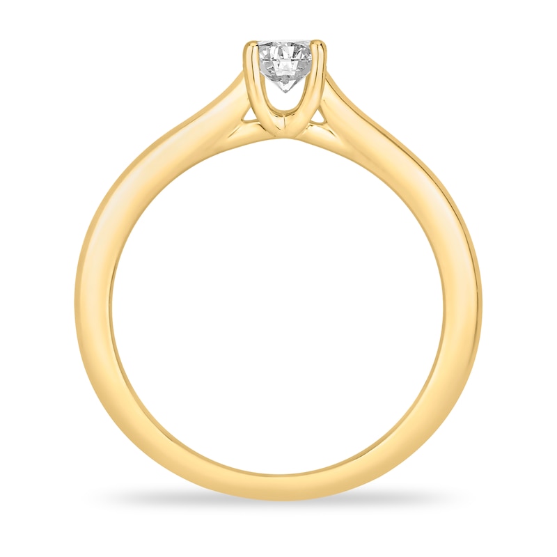 Diamond Solitaire Engagement Ring 1/3 ct tw Round-cut 14K Yellow Gold (I2/I)