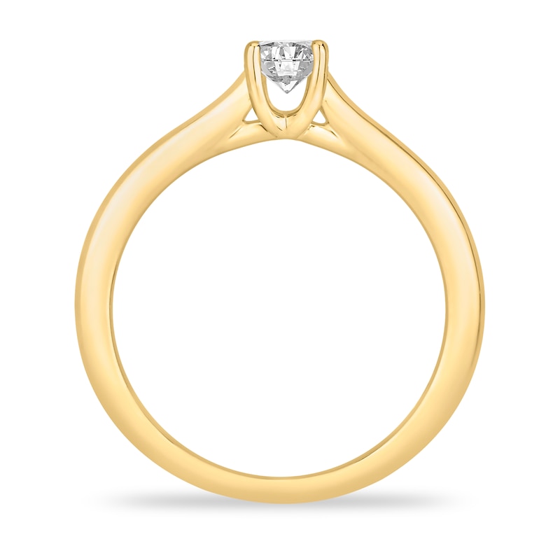 Main Image 2 of Diamond Solitaire Engagement Ring 1/3 ct tw Round-cut 14K Yellow Gold (I2/I)