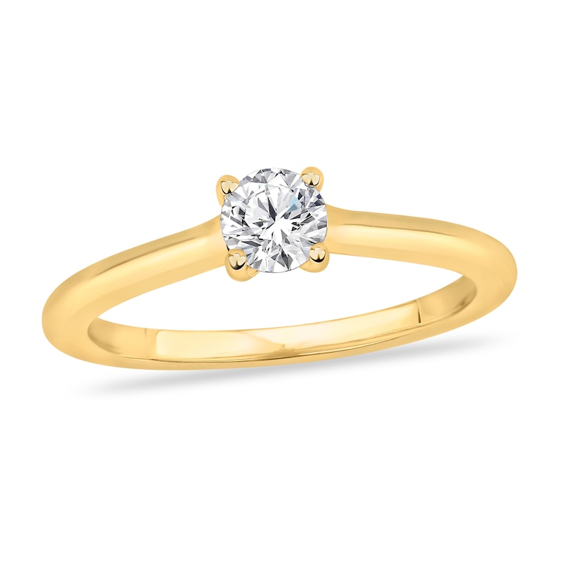 Diamond Solitaire Engagement Ring 3/8 ct tw Round-cut 14K Yellow Gold (I2/I)