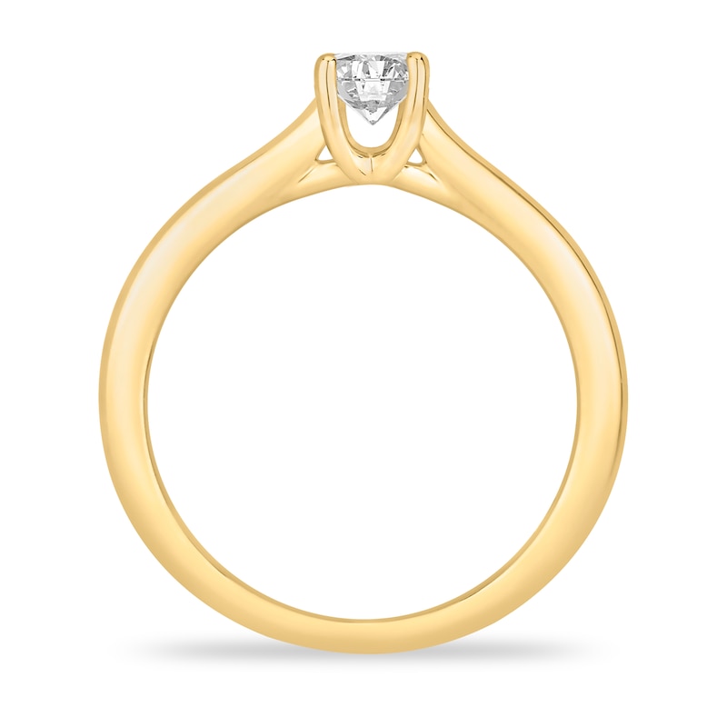 Diamond Solitaire Engagement Ring 3/8 ct tw Round-cut 14K Yellow Gold (I2/I)