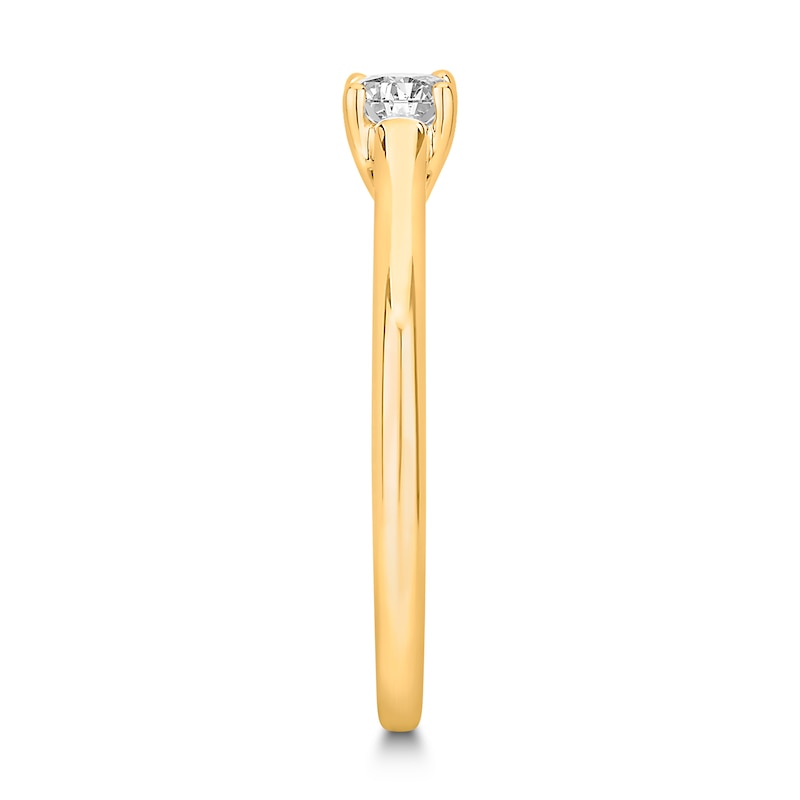 Diamond Solitaire Engagement Ring 3/8 ct tw Round-cut 14K Yellow Gold (I2/I)