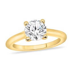 Diamond Solitaire Engagement Ring 3 ct tw Round-cut 14K Yellow Gold (I2/I)
