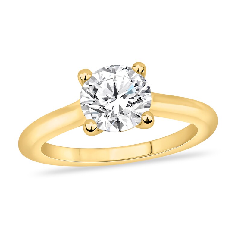 Main Image 1 of Diamond Solitaire Engagement Ring 3 ct tw Round-cut 14K Yellow Gold (I2/I)